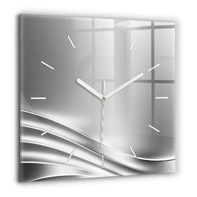 Négyzetes üvegóra 60x60 Ezüst absztrakció