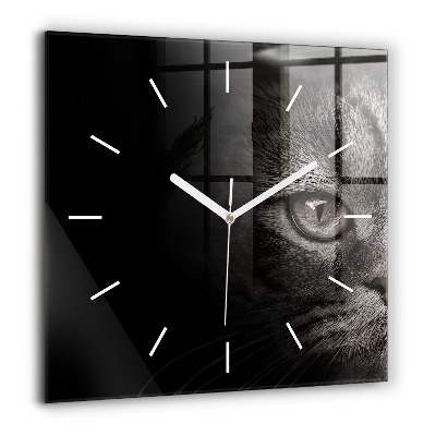 Szögletes üvegóra 60x60 Skót kutya és macska