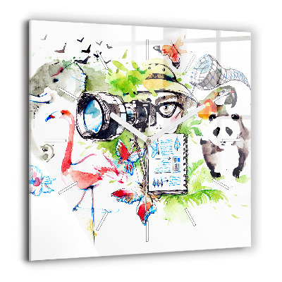 Szögletes üvegóra 60x60 Zoológus