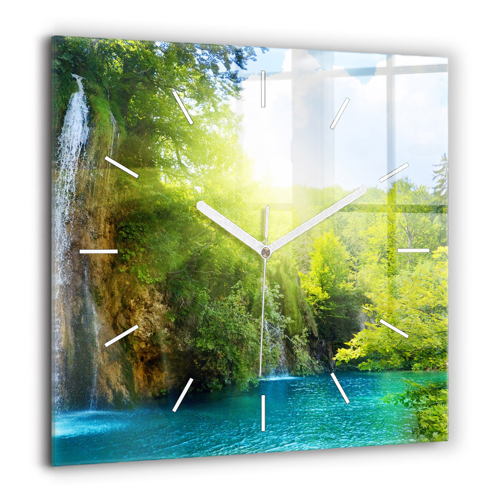 Szögletes fali üvegóra 60x60 Lagúnás táj