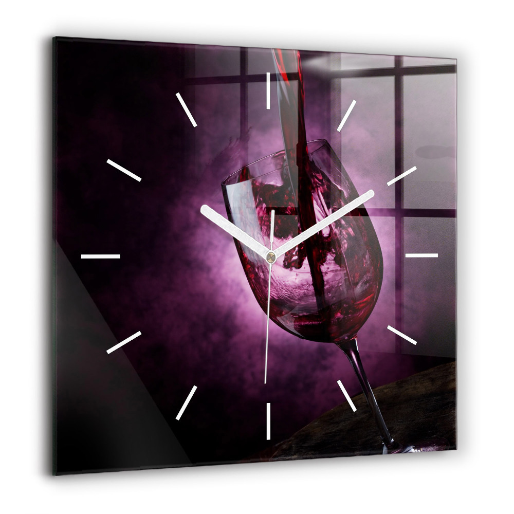 Szögletes üvegóra 60x60 Borospohár