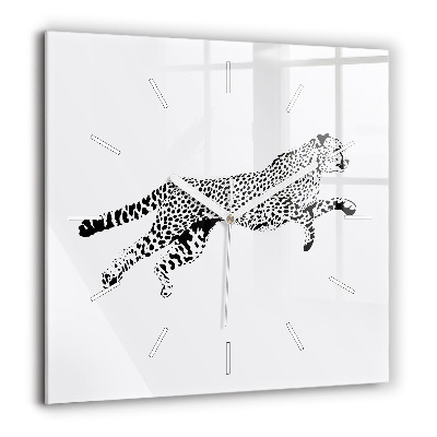 Szögletes fali üvegóra 60x60 Egy párduc sziluettje