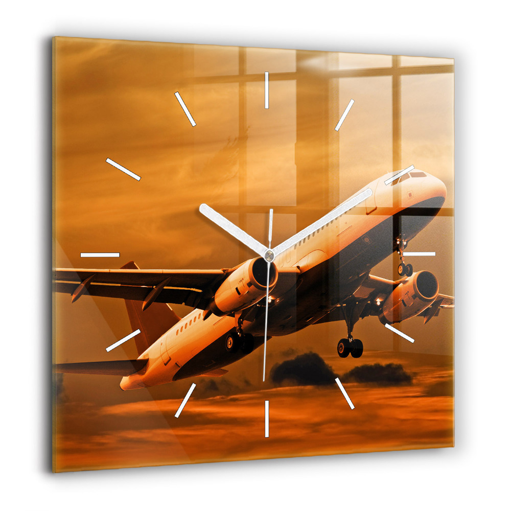 Szögletes üvegóra 60x60 Repülőgépes utazás