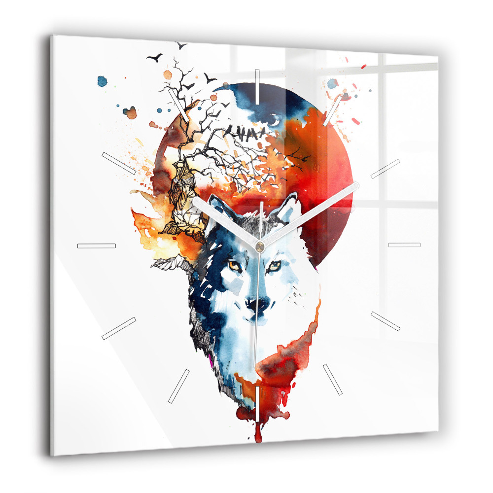 Négyzet alakú üvegóra 60x60 Farkas és teljesség