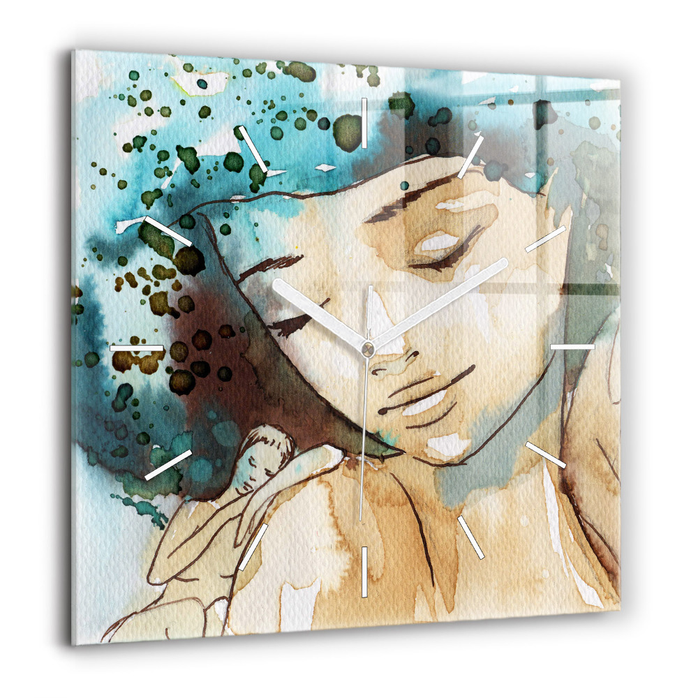 Szögletes fali üvegóra 60x60 Absztrakció Nő