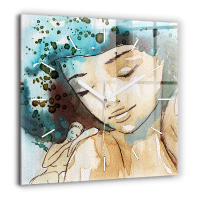 Szögletes fali üvegóra 60x60 Absztrakció Nő