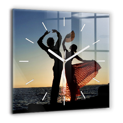 Négyzet alakú üvegóra 60x60 Spanyol tánc a tengeren