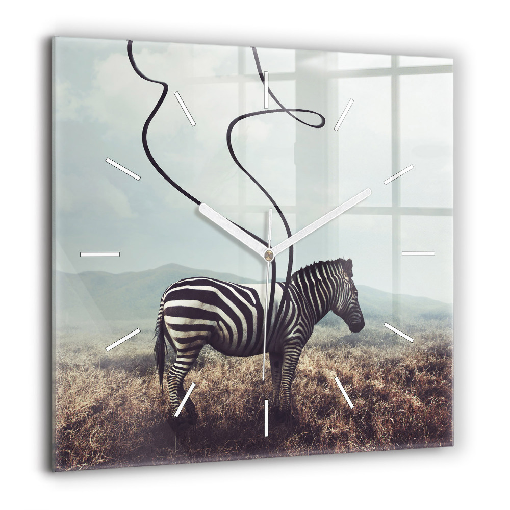 Szögletes fali üvegóra 60x60 Zebra - Absztrakció