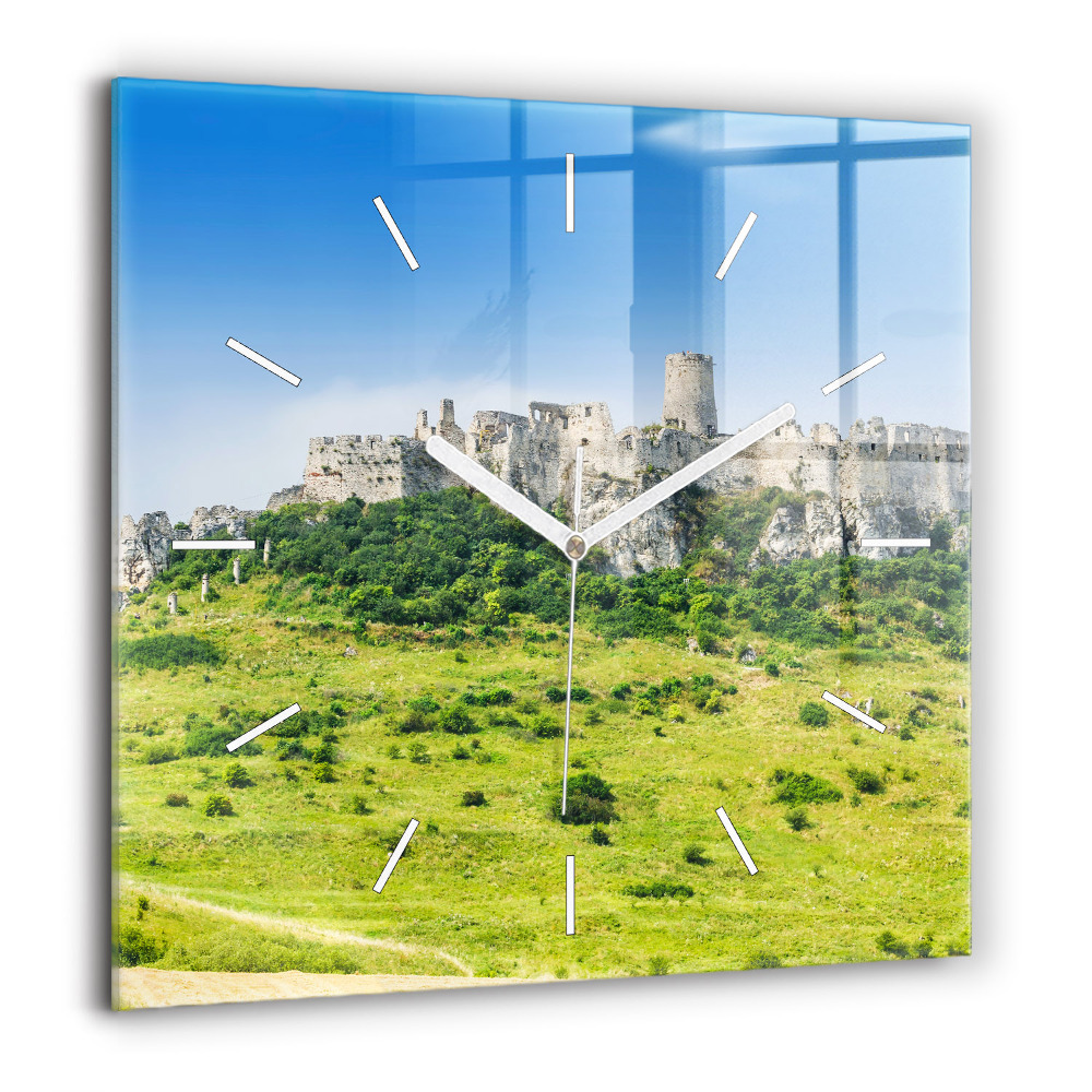 Négyzet alakú üvegóra 60x60 Szepes vára Szlovákiában