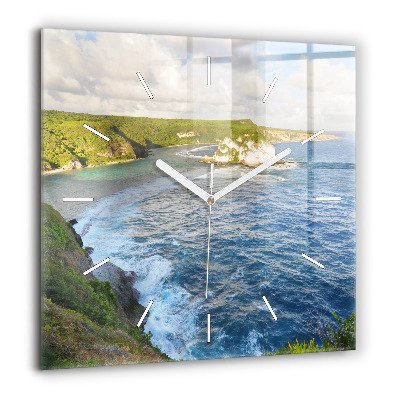 Szögletes fali üvegóra 60x60 Óceán partja