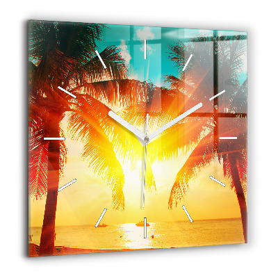 Szögletes üvegóra 60x60 Nyaralás Pihenés Nyár