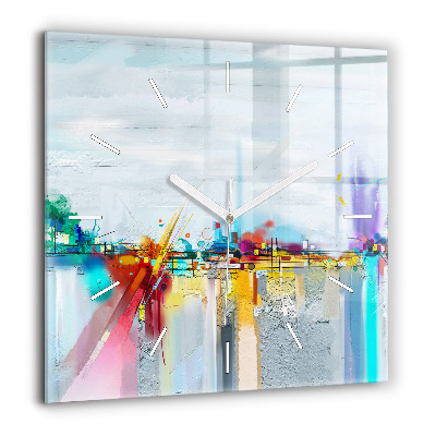 Szögletes fali üvegóra 60x60 Absztrakt olaj tájkép