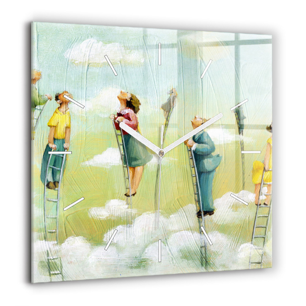 Négyzet alakú üvegóra 60x60 Emberek egy létrán