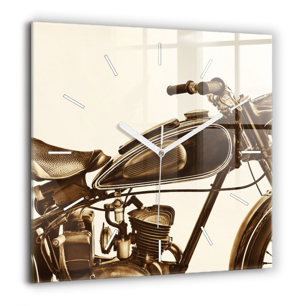 Szögletes fali üvegóra 60x60 Szepia egy szüreti motorkerékpár