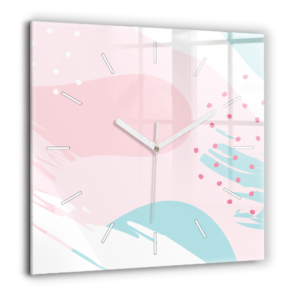 Négyzetes üvegóra 60x60 Pasztell absztrakció