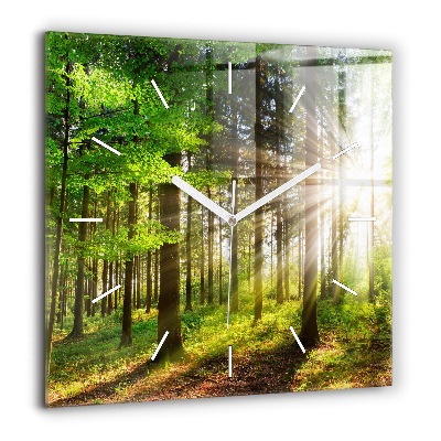 Négyzet alakú üvegóra 60x60 Erdei napfelkelte