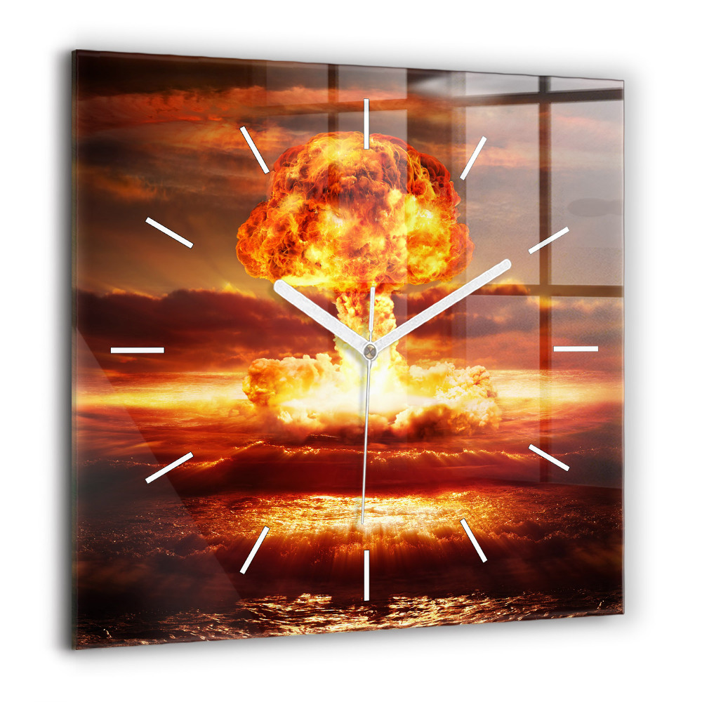 Négyzetes üvegóra 60x60 Atombomba robbanás