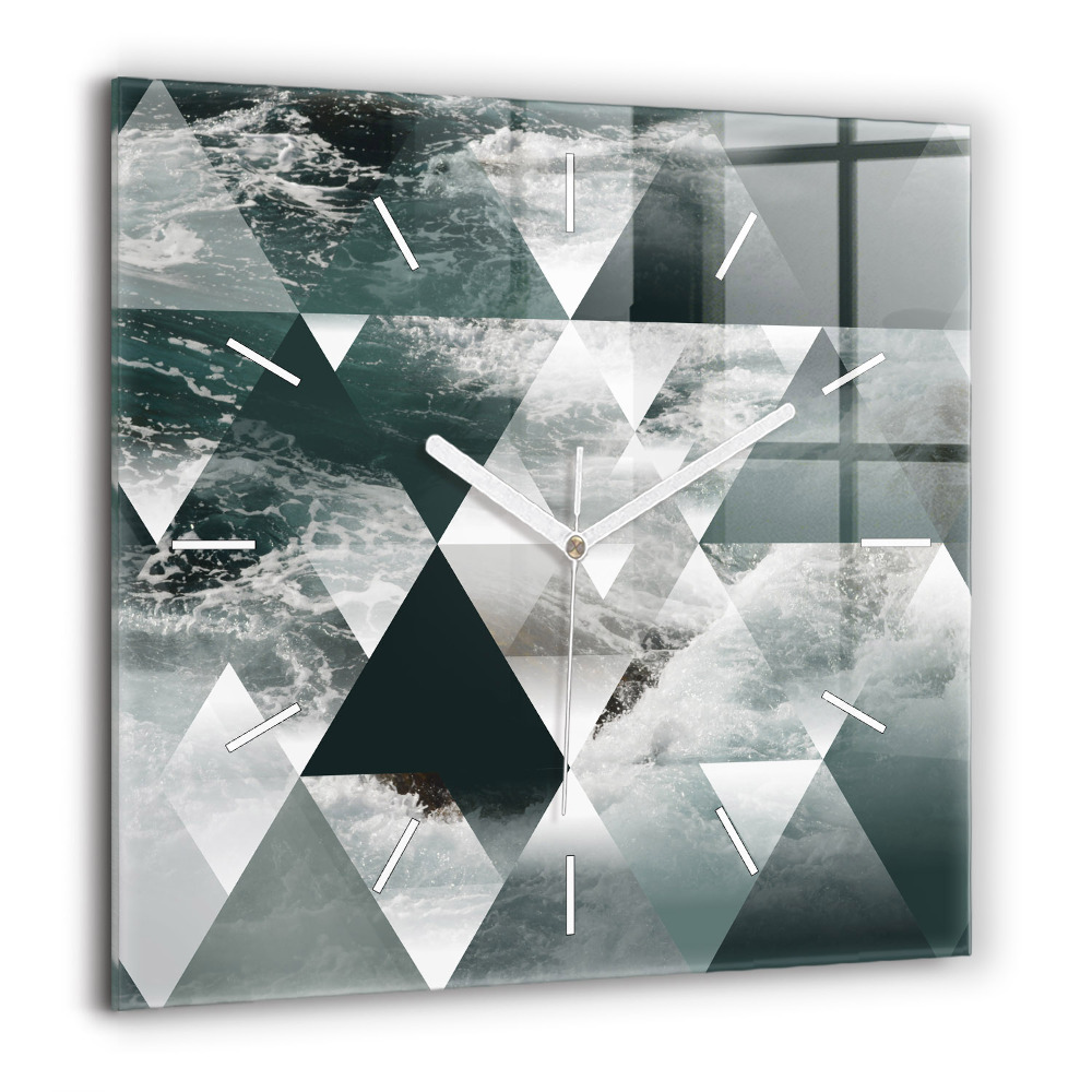 Négyzet alakú üvegóra 60x60 Absztrakt tengeri hullámok