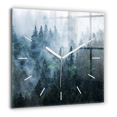 Négyzet alakú üvegóra 60x60 Ködös hegyi táj