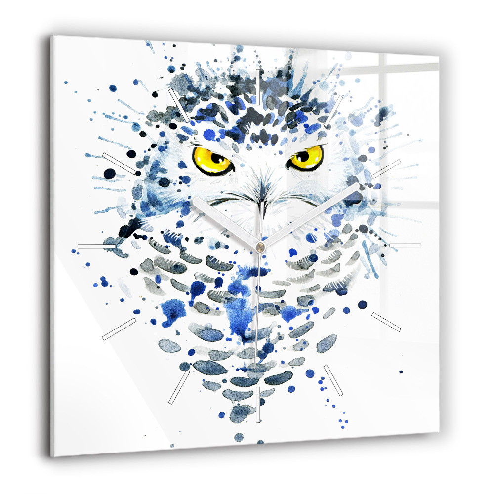 Szögletes fali üvegóra 60x60 Bagoly pillantás