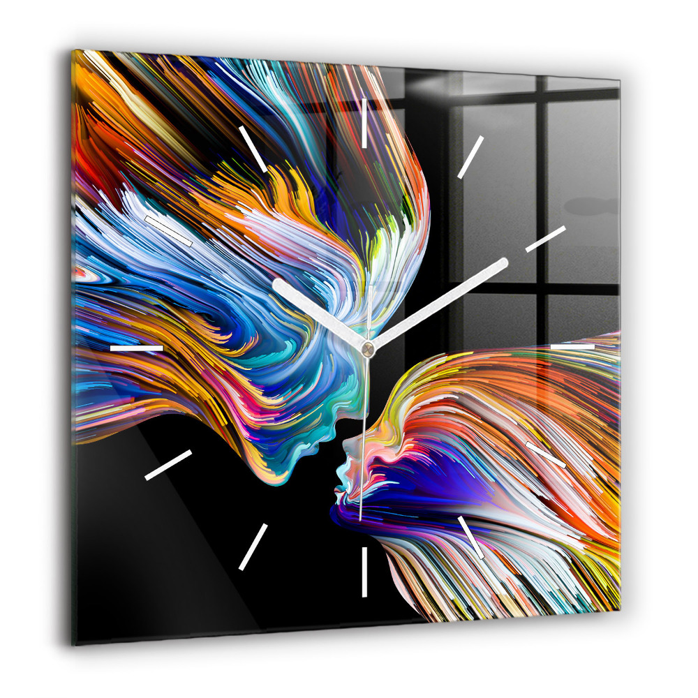 Négyzetes üvegóra 60x60 Érzelmes művészet