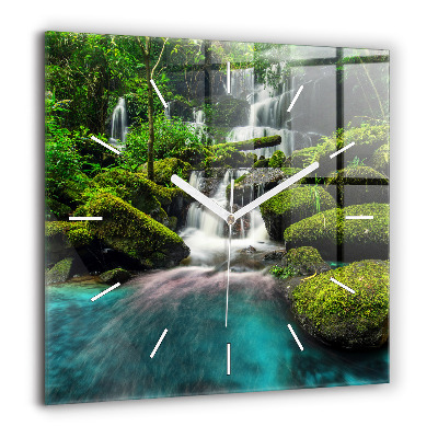 Négyzetes üvegóra 60x60 Vízesés Thaiföldön