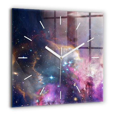 Négyzet alakú üvegóra 60x60 Galaxis és csillagok