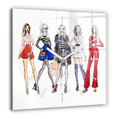 Négyzet alakú üvegóra 60x60 Divatos lányok