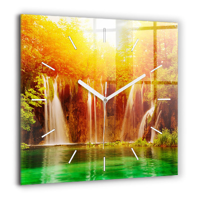 Szögletes üvegóra 60x60 Vízesés látványa