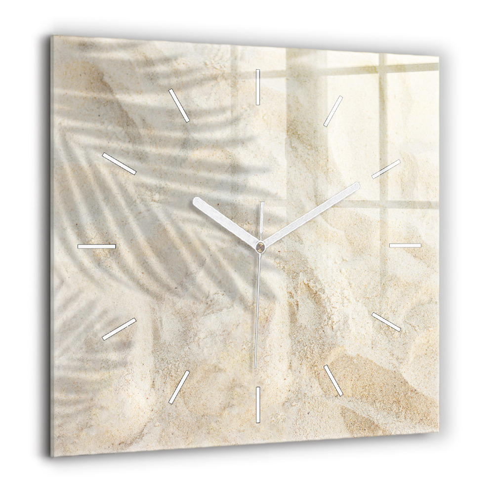 Négyzetes üvegóra 60x60 Pálmafás homok árnyéka