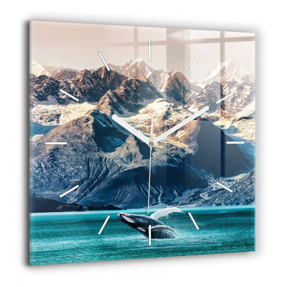 Négyzet alakú üvegóra 60x60 Bálna víz