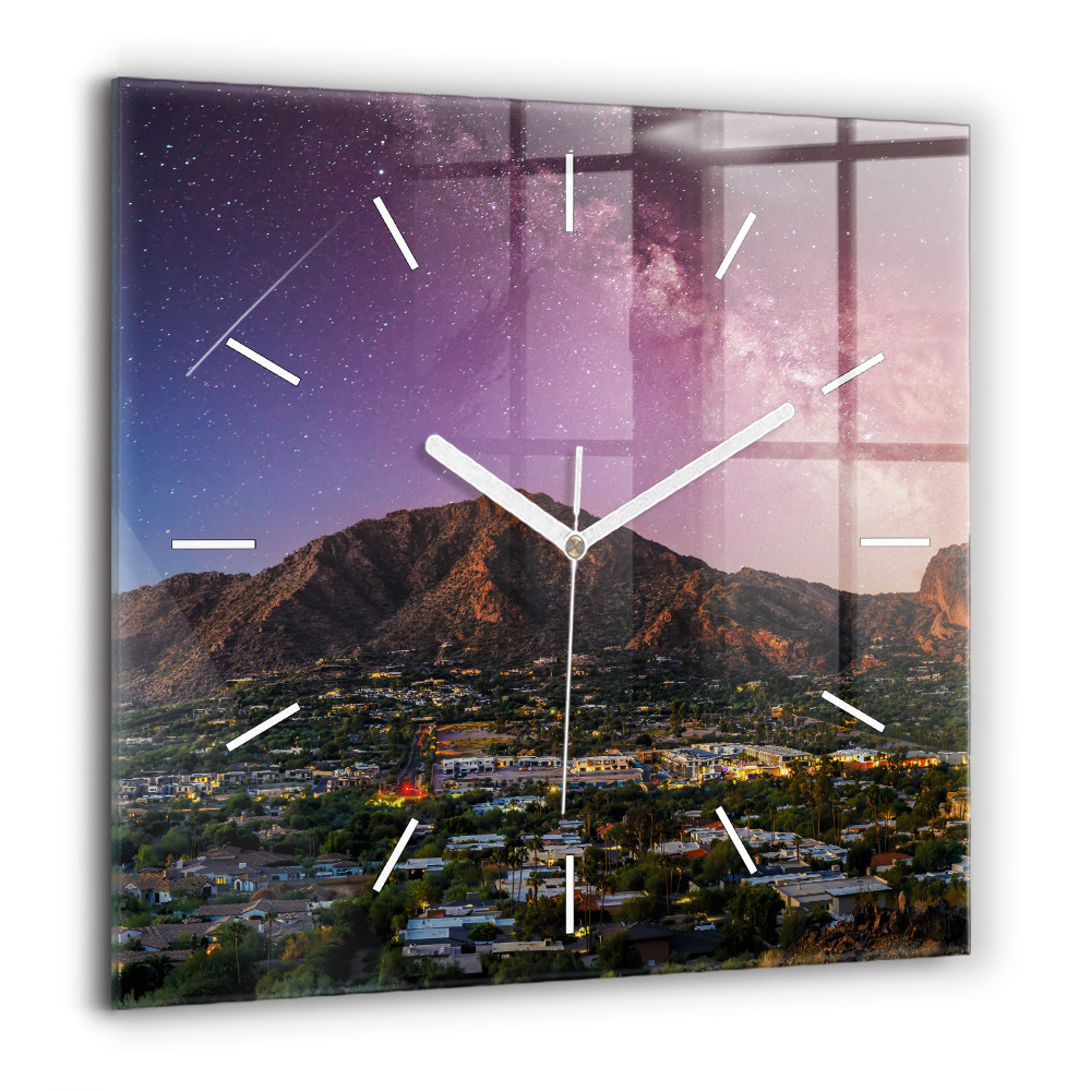 Szögletes üvegóra 60x60 Hegyi táj