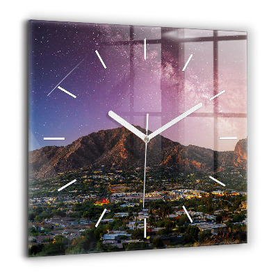 Szögletes üvegóra 60x60 Hegyi táj