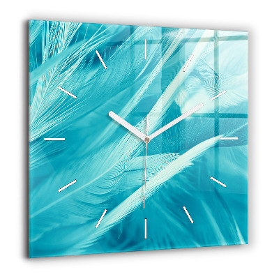 Szögletes üvegóra 60x60 Zöld türkizkék vintage