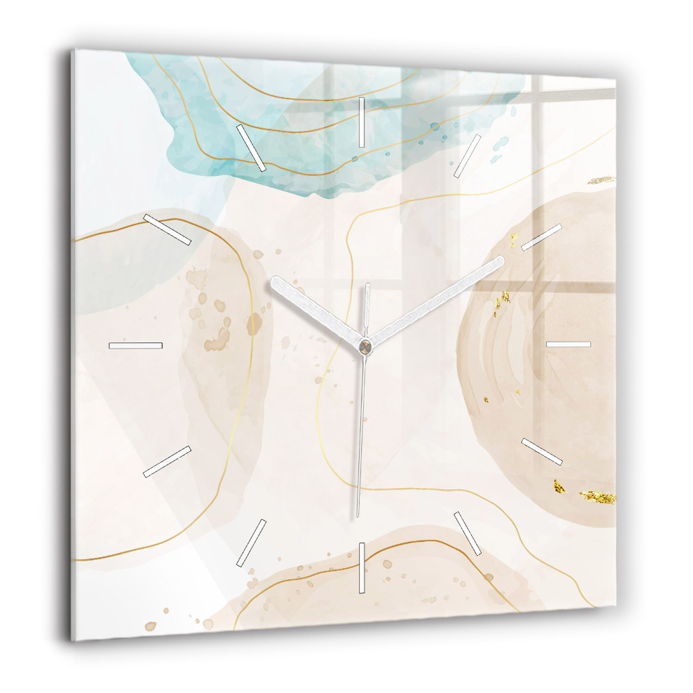 Négyzetes üvegóra 60x60 Akvarell foltok