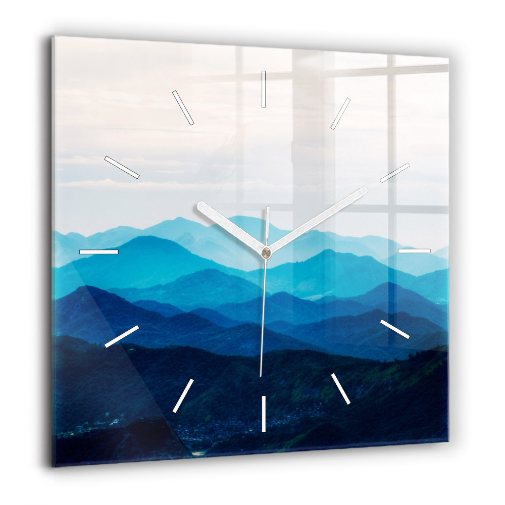 Szögletes fali üvegóra 60x60 Akvarell hegyek