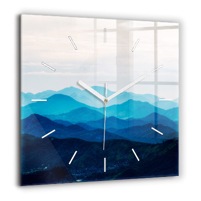 Szögletes fali üvegóra 60x60 Akvarell hegyek