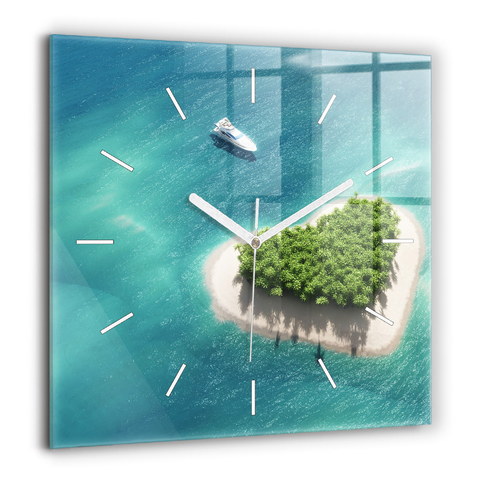 Szögletes fali üvegóra 60x60 Szív sziget