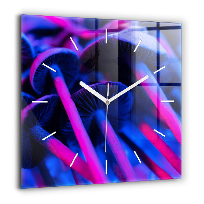 Négyzetes üvegóra 60x60 Varázslatos színes gombák