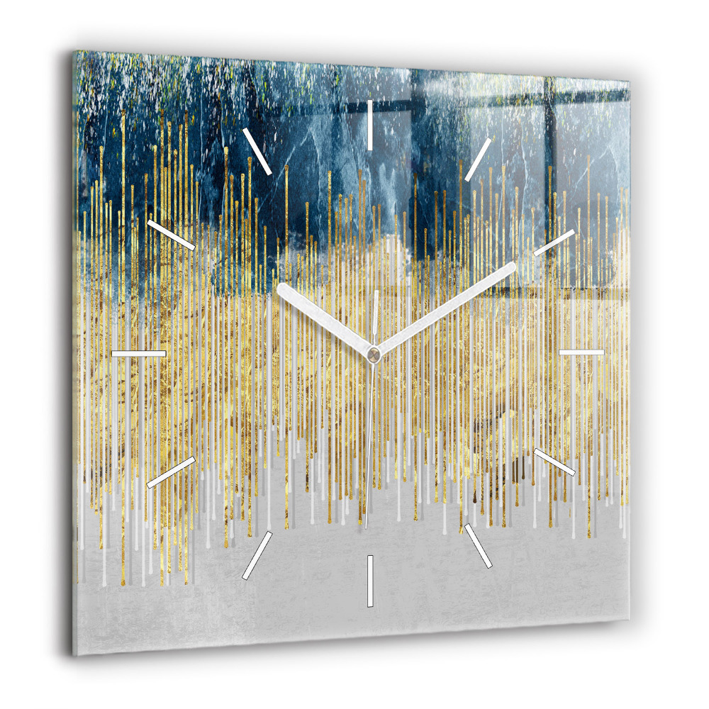 Szögletes üvegóra 60x60 Dekoratív minta és arany