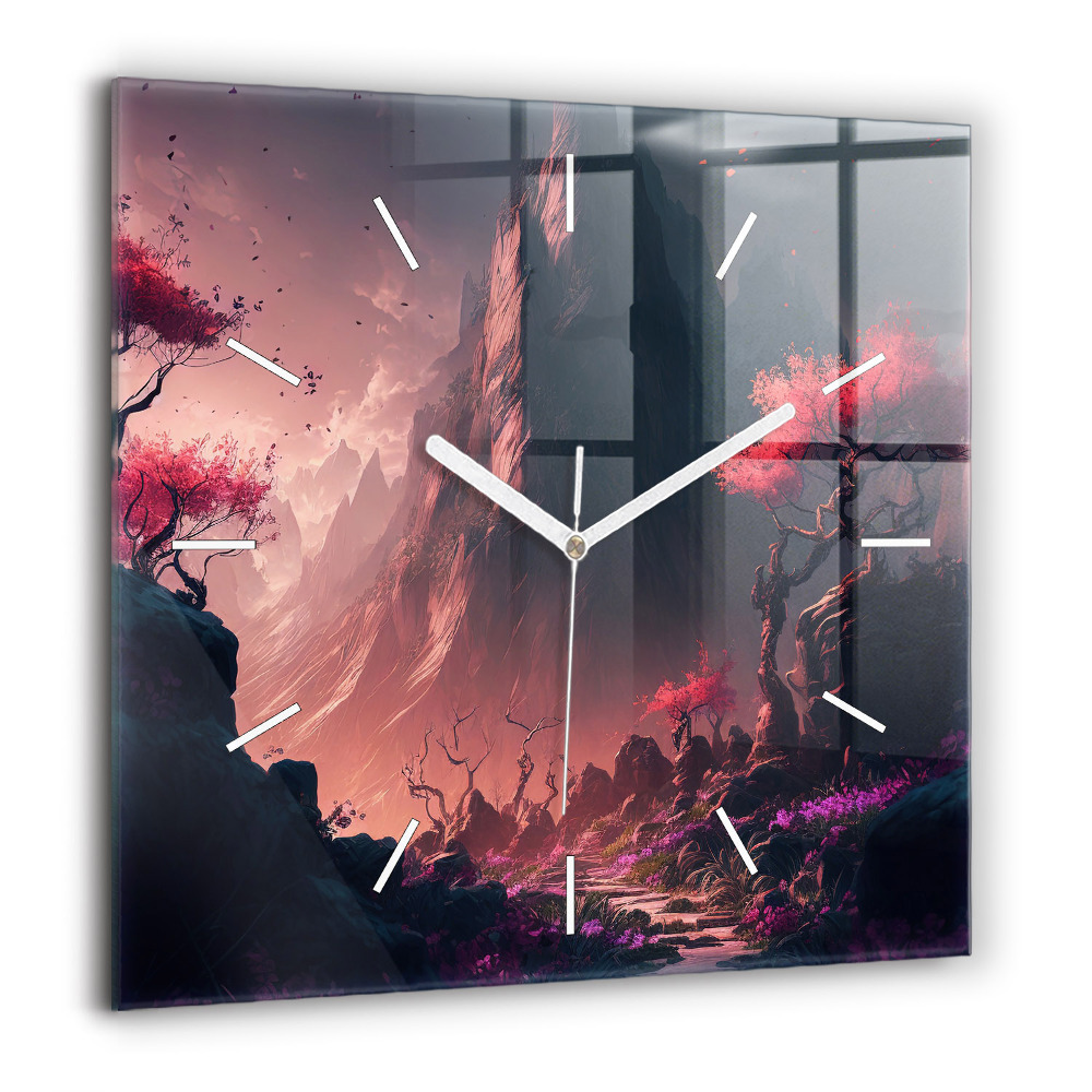 Szögletes fali üvegóra 60x60 Varázslatos erdő és hegyek