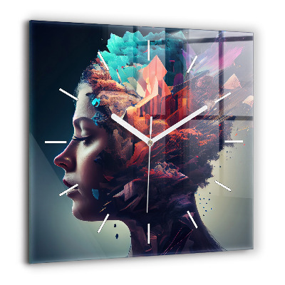 Szögletes fali üvegóra 60x60 Absztrakt nő