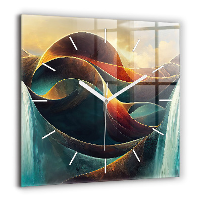 Szögletes fali üvegóra 60x60 Folyó vízesés