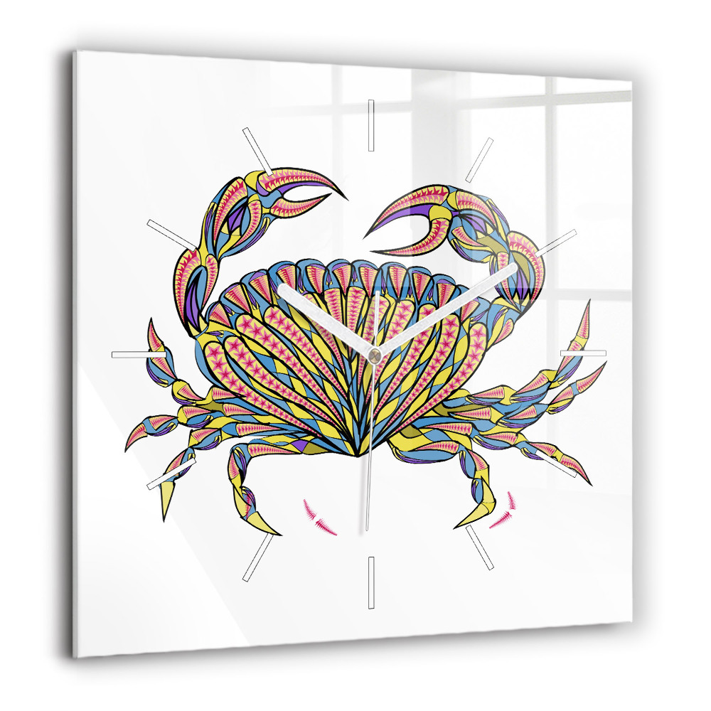 Négyzetes üvegóra 60x60 Etnikai rák