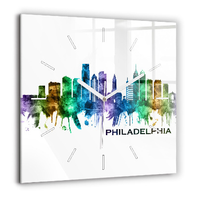 Négyzet alakú üvegóra 60x60 Színes Philadelphia