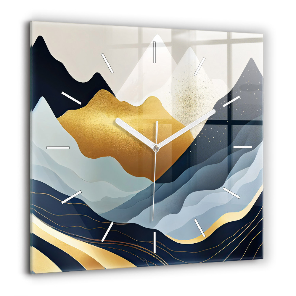 Négyzetes üvegóra 60x60 Absztrakt hegyek