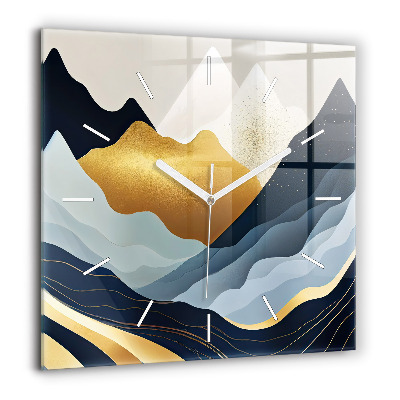 Négyzetes üvegóra 60x60 Absztrakt hegyek