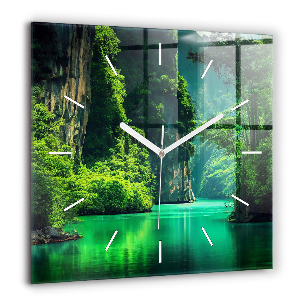 Négyzetes üvegóra 60x60 Természeti táj Thaiföldön