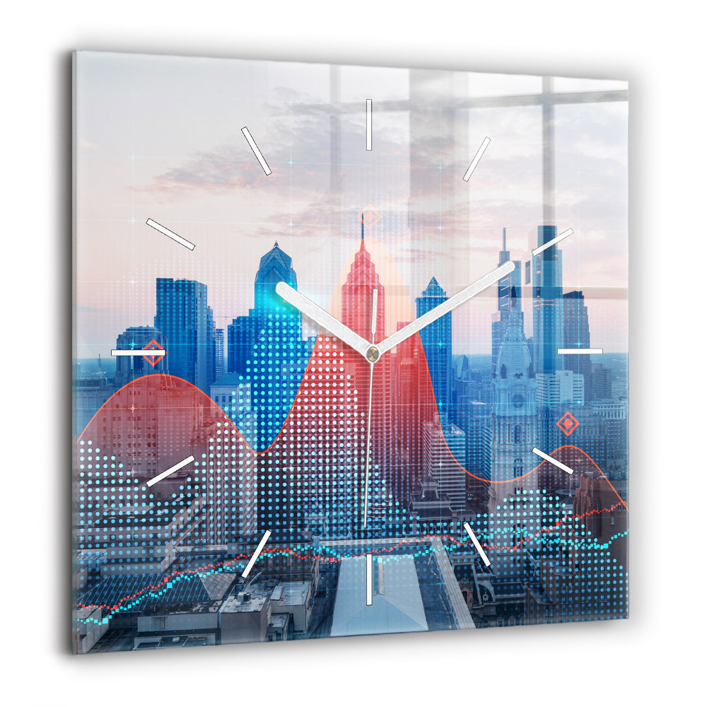 Szögletes üvegóra 60x60 Felhőkarcolók Philadelphiában