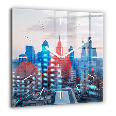 Szögletes üvegóra 60x60 Felhőkarcolók Philadelphiában